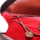 CELINE Shoulder Bag Leather Brown Gold Tone Auth 202143A-20