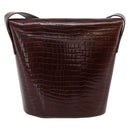 CELINE Shoulder Bag Leather Brown Gold Tone Auth 202143A-2