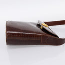 CELINE Shoulder Bag Leather Brown Gold Tone Auth 202143A-4