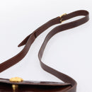 CELINE Shoulder Bag Leather Brown Gold Tone Auth 202143A-8