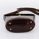 CELINE Shoulder Bag Leather Brown Gold Tone Auth 202143A-5