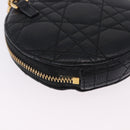 Christian Dior Canage Chain Shoulder Bag Leather Black Gold Auth 202146V-12