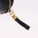 Christian Dior Canage Chain Shoulder Bag Leather Black Gold Auth 202146V-14