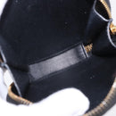 Christian Dior Canage Chain Shoulder Bag Leather Black Gold Auth 202146V-17