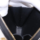 Christian Dior Canage Chain Shoulder Bag Leather Black Gold Auth 202146V-19