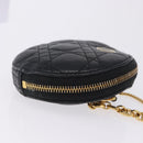 Christian Dior Canage Chain Shoulder Bag Leather Black Gold Auth 202146V-4