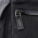 GUCCI GG Canvas Waist Bag Black Silver 28566 Auth 202152-17