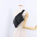 GUCCI GG Canvas Waist Bag Black Silver 28566 Auth 202152-27