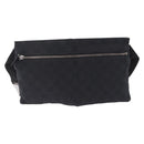 GUCCI GG Canvas Waist Bag Black Silver 28566 Auth 202152-3