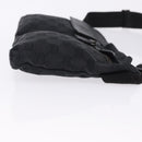 GUCCI GG Canvas Waist Bag Black Silver 28566 Auth 202152-4
