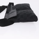 GUCCI GG Canvas Waist Bag Black Silver 28566 Auth 202152-5
