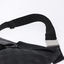 GUCCI GG Canvas Waist Bag Black Silver 28566 Auth 202152-8