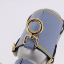 FENDI Dispenser Holder Pouch Leather Light Blue Gold Auth 202153M-18