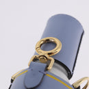 FENDI Dispenser Holder Pouch Leather Light Blue Gold Auth 202153M-19