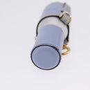 FENDI Dispenser Holder Pouch Leather Light Blue Gold Auth 202153M-5