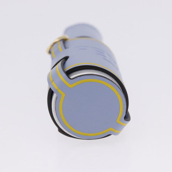 FENDI Dispenser Holder Pouch Leather Light Blue Gold Auth 202153M