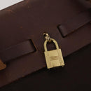 HERMES Herbag Ad Backpack Canvas 2way Brown Gold Tone Auth 202155-16