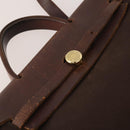 HERMES Herbag Ad Backpack Canvas 2way Brown Gold Tone Auth 202155-20