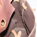 HERMES Herbag Ad Backpack Canvas 2way Brown Gold Tone Auth 202155-22