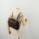 HERMES Herbag Ad Backpack Canvas 2way Brown Gold Tone Auth 202155-23