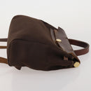 HERMES Herbag Ad Backpack Canvas 2way Brown Gold Tone Auth 202155-4