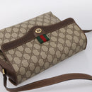 GUCCI GG Supreme Web Sherry Shoulder Bag PVC Beige Gold 904 02 084 Auth 202159-6