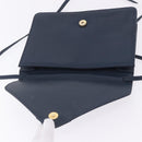 Christian Dior Shoulder Bag Leather Navy Gold Tone Auth 202161-16