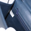 Christian Dior Shoulder Bag Leather Navy Gold Tone Auth 202161-21