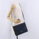 Christian Dior Shoulder Bag Leather Navy Gold Tone Auth 202161-23