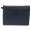 Christian Dior Shoulder Bag Leather Navy Gold Tone Auth 202161-3