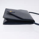 Christian Dior Shoulder Bag Leather Navy Gold Tone Auth 202161-4