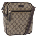 GUCCI GG Supreme Shoulder Bag PVC Beige Gold Tone 233268 Auth 202163-1