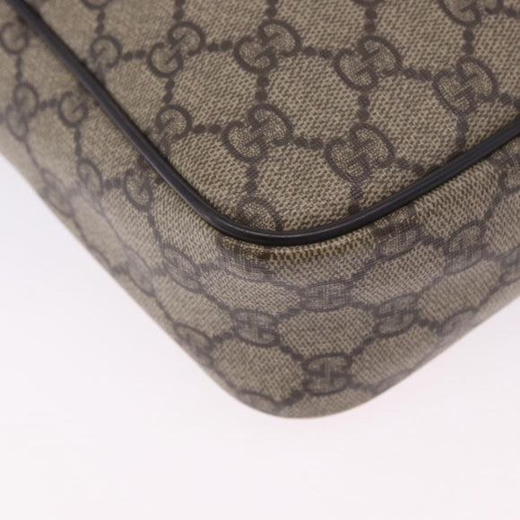 GUCCI GG Supreme Shoulder Bag PVC Beige Gold Tone 233268 Auth 202163