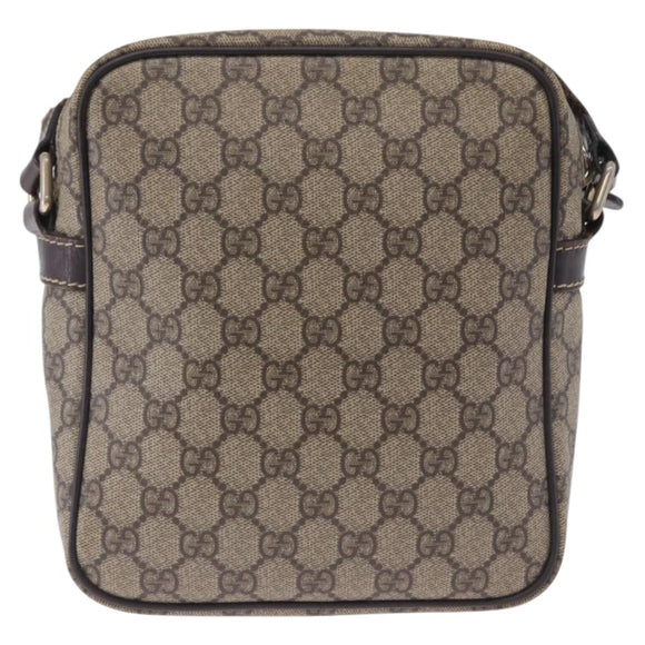 GUCCI GG Supreme Shoulder Bag PVC Beige Gold Tone 233268 Auth 202163