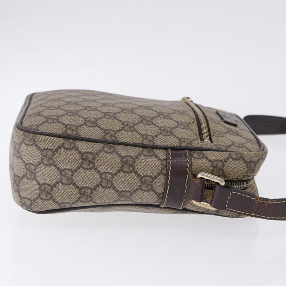 GUCCI GG Supreme Shoulder Bag PVC Beige Gold Tone 233268 Auth 202163