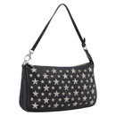 Jimmy Choo Accessory Pouch Leather Black Silver Auth 202164A-1