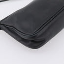 Jimmy Choo Accessory Pouch Leather Black Silver Auth 202164A-13