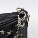 Jimmy Choo Accessory Pouch Leather Black Silver Auth 202164A-14