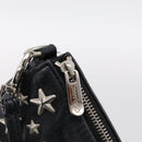 Jimmy Choo Accessory Pouch Leather Black Silver Auth 202164A-15