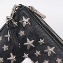 Jimmy Choo Accessory Pouch Leather Black Silver Auth 202164A-16
