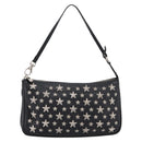 Jimmy Choo Accessory Pouch Leather Black Silver Auth 202164A-2