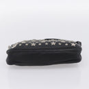 Jimmy Choo Accessory Pouch Leather Black Silver Auth 202164A-9