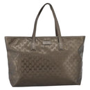 GUCCI GG Implementation Tote Bag PVC Leather Gold 211120 Auth 202165-2
