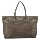 GUCCI GG Implementation Tote Bag PVC Leather Gold 211120 Auth 202165-3