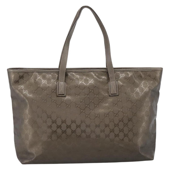 GUCCI GG Implementation Tote Bag PVC Leather Gold 211120 Auth 202165