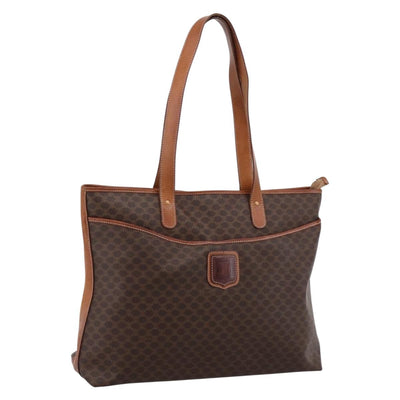 CELINE Macadam Tote Bag PVC Leather Brown Auth 202166