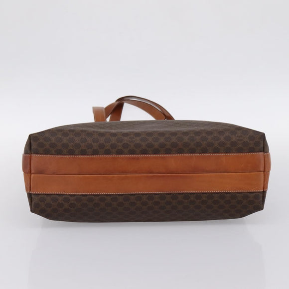 CELINE Macadam Tote Bag PVC Leather Brown Auth 202166