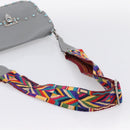 VALENTINO Shoulder Bag Leather Gray Blue Auth 202167-7