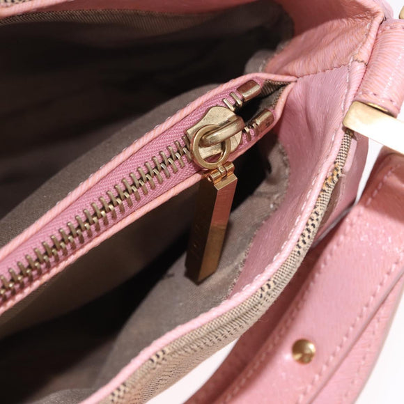 FENDI Zucca Canvas Shoulder Bag Pink Gold Auth 202168V