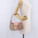 FENDI Zucca Canvas Shoulder Bag Pink Gold Auth 202168V-27